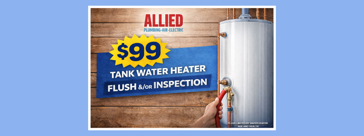 $99 tank water heater flush and inspection
